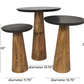 Brown Mango Wood Cone Side Table (Various Sizes)