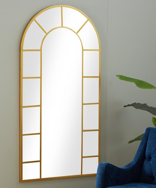 Gold Metal Arched Mirror