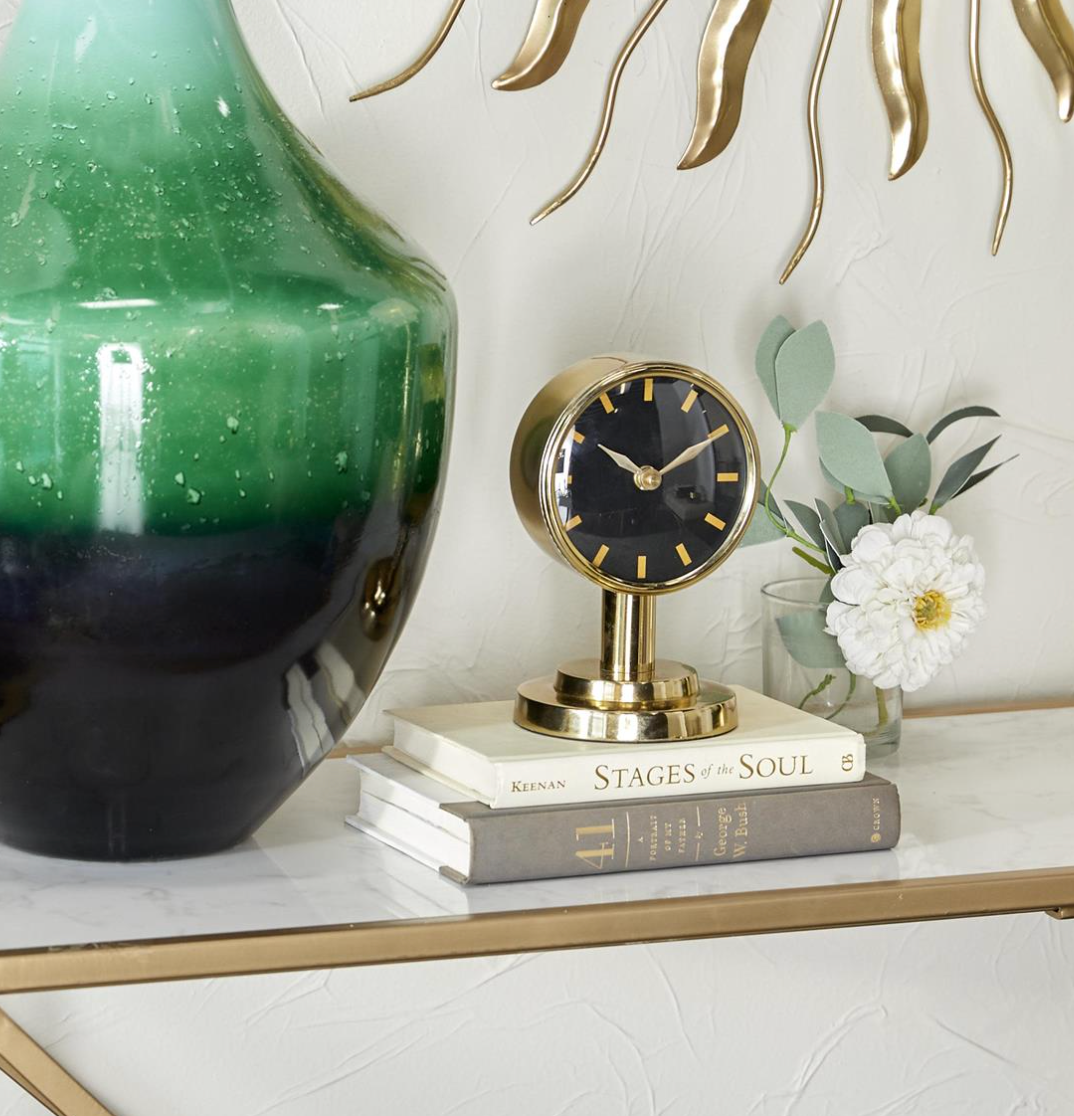 Gold Metal Table Clock