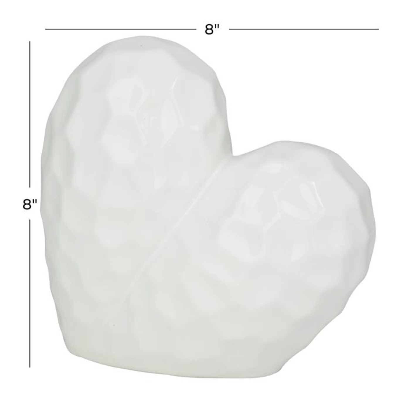 White Porcelain Glam Heart Sculpture