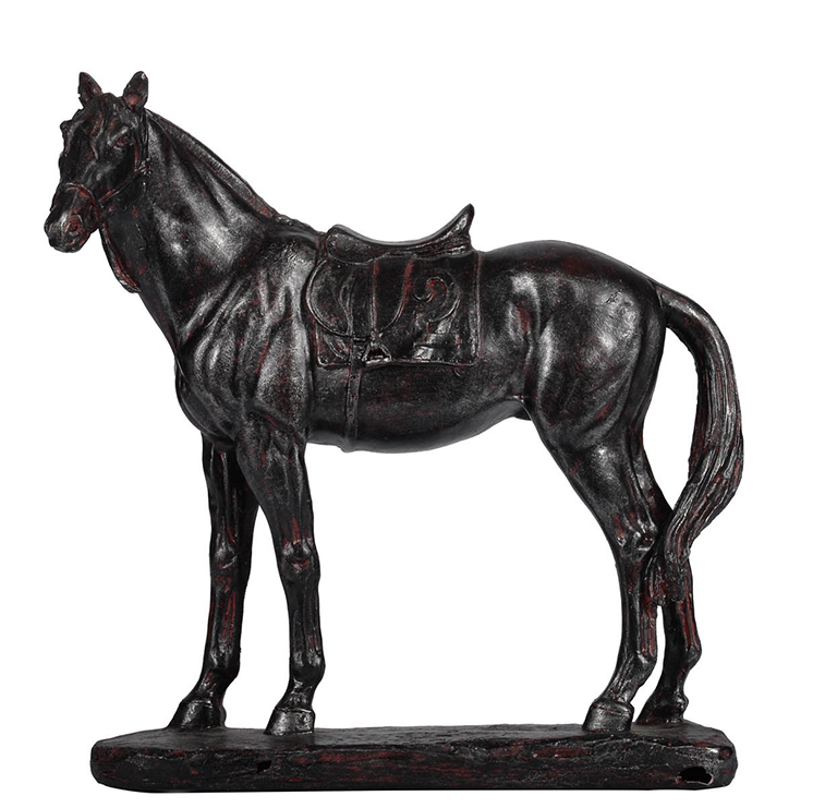 Black Polyresin Horse Accent