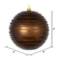 4" Chocolate Candy Finish Ball Ornament with Glitter