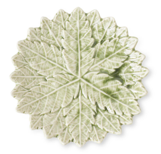6" Green Ceramic Leaf Plates