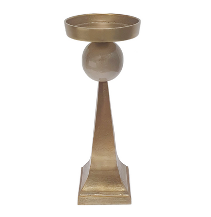 Aluminum Pillar Candle Holder w/ Antique Gold Finish (Various Sizes)