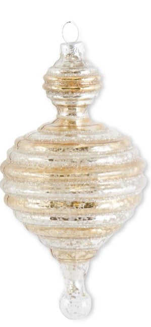 Gold/Silver Striped Finial Ornament (Various Styles)