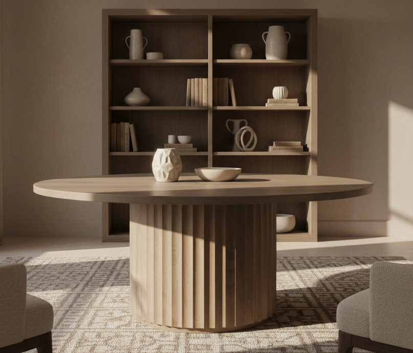 Riverside 78" Round Dining Table, Light Tobacco