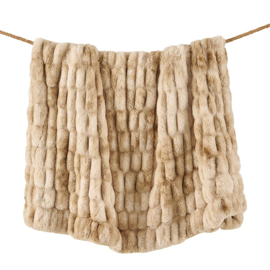 Ruched Rabbit Double-Sided Throw, 50"x80"