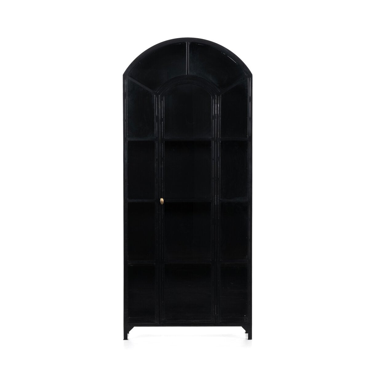 Belaire Arched Iron Cabinet, Black