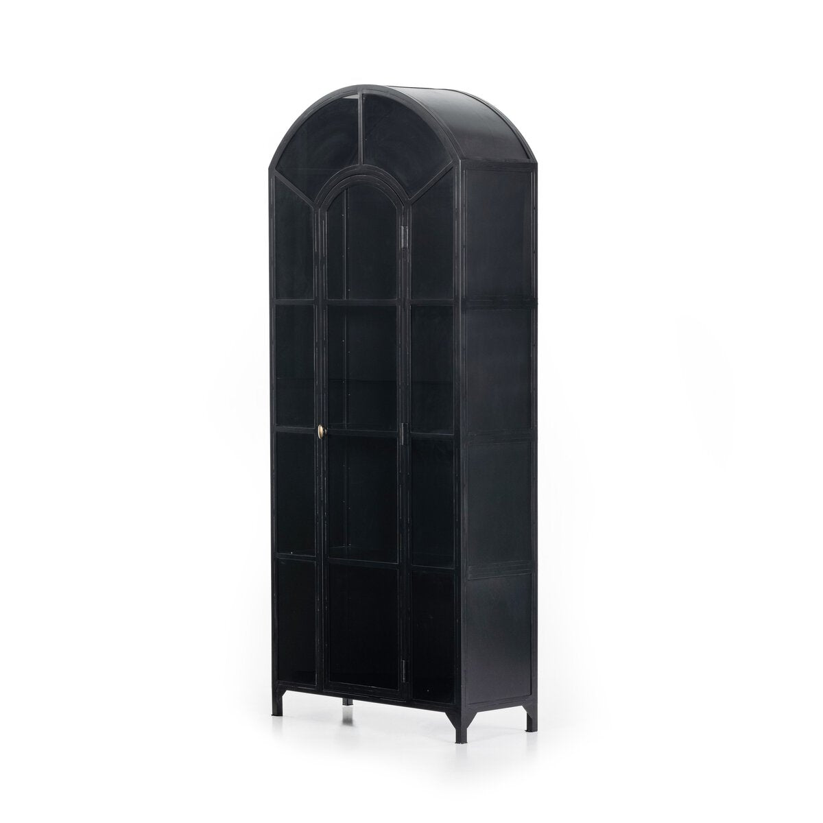 Belaire Arched Iron Cabinet, Black