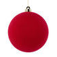 150mm Flocked Ball Ornament, Red