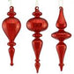 Large Glass Finials, Red (Various Styles)