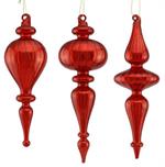 Large Glass Finials, Red (Various Styles)
