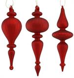 Large Glass Finials, Matte Red (Various Styles)