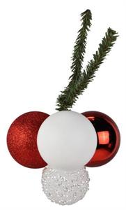 Ball Cluster Ornament, Red/White