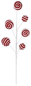 22" Yarn Swirl Ball Spray, Red/White