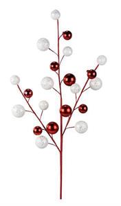 29.5" Glitter Ball Spray, Red/White