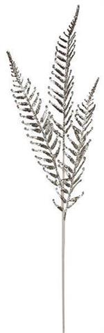 35" Glittered Fern Spray, Champagne