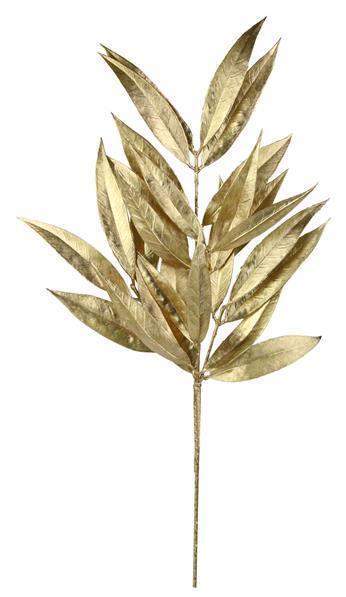 23" White Willow Leaf Spray, Gold