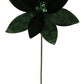 22" Velvet Green Poinsettia Stem w/Bells