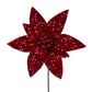 11.75" Sequin Poinsettia Stem, Red