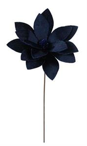 19.5" Velvet Sunflower Stem, Midnight Blue