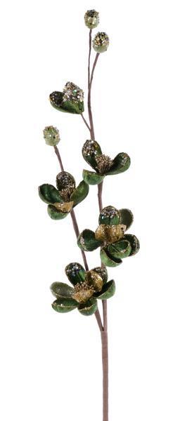 34" Wild Mini Magnolia Spray, Olive Green
