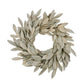 24" Brushed Bay Leaf Wreath, Sage Green/Gold