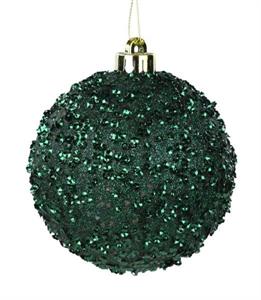 120MM Sequin Glitter Ball Ornament, Emerald Green