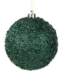 150MM Sequin Glitter Ball Ornament, Emerald Green