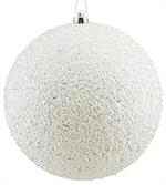 150MM Sequin/Glitter Ball Ornament, White