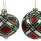 Glass Ornament, Emerald/Red/Silver (Various Styles)