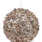 5" Sequin/Bead Ball Ornament, Champagne