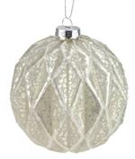 100MM Molded Glass Ball Ornament, Silver