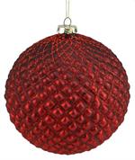 150MM Molded Glass Ball Ornament, Red