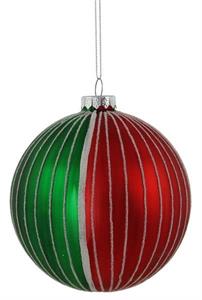 Glass Ball Ornament, Red/Green