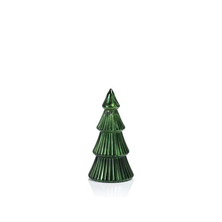 Small LED Ribbed Antique Tree, Green