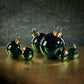 5" Metallic Glass Oversized Ball Ornament LED, Green