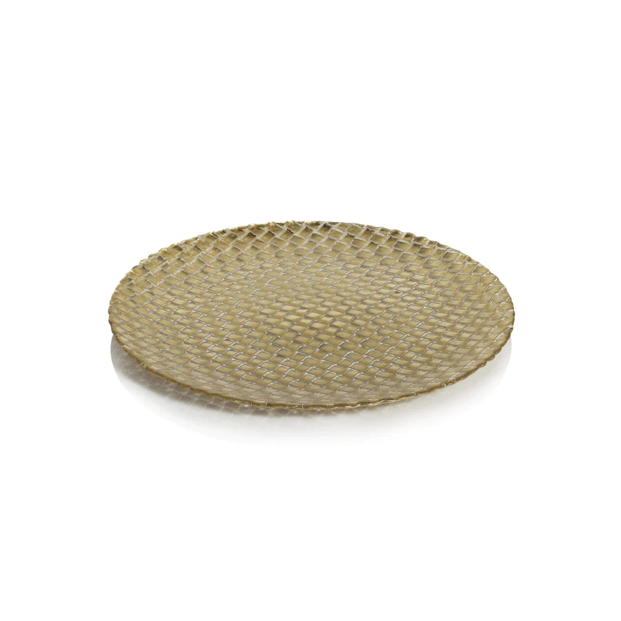 13" Braided Glass Plate, Gold