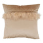 Velvet + Faux Fur Pillow, Champagne, 18"