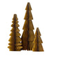 Gold Vintage Folding Paper Trees, Set of 3