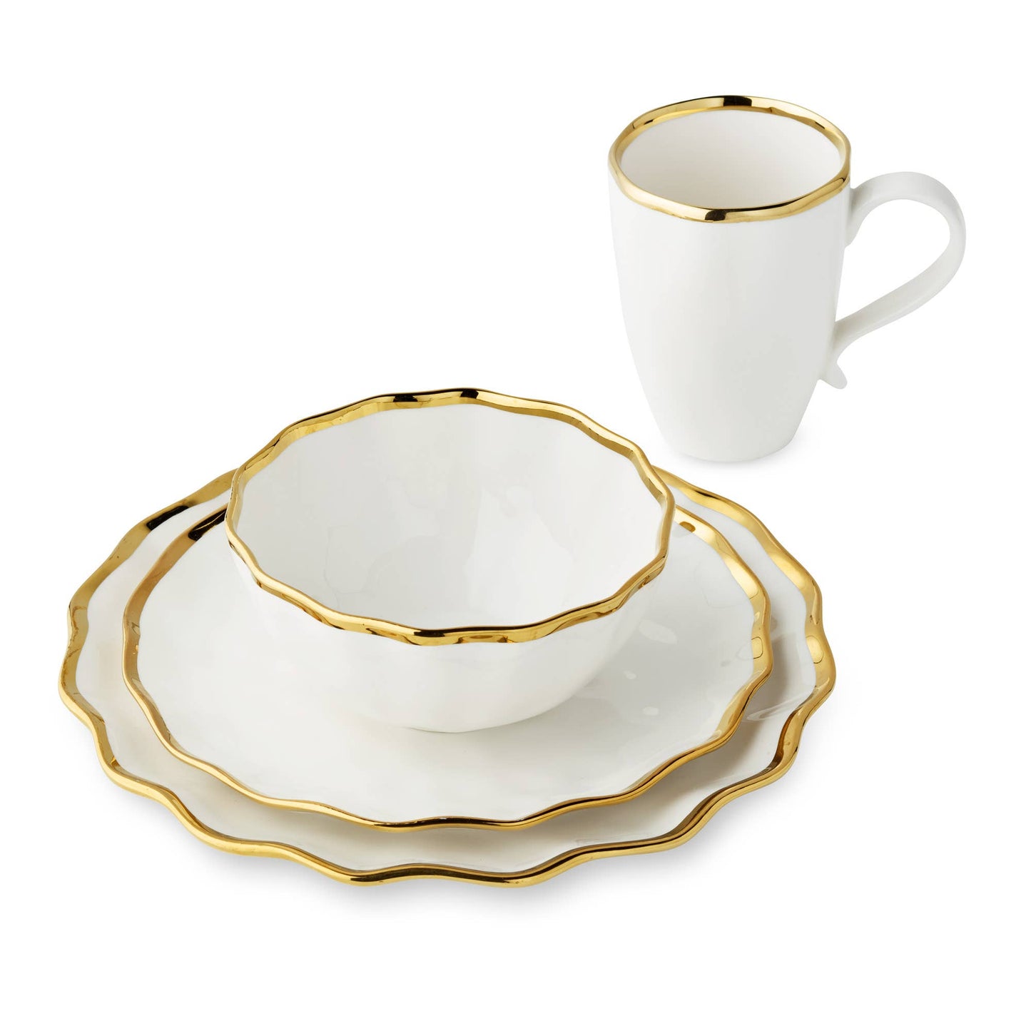 Regency Gold & White Cereal Bowl