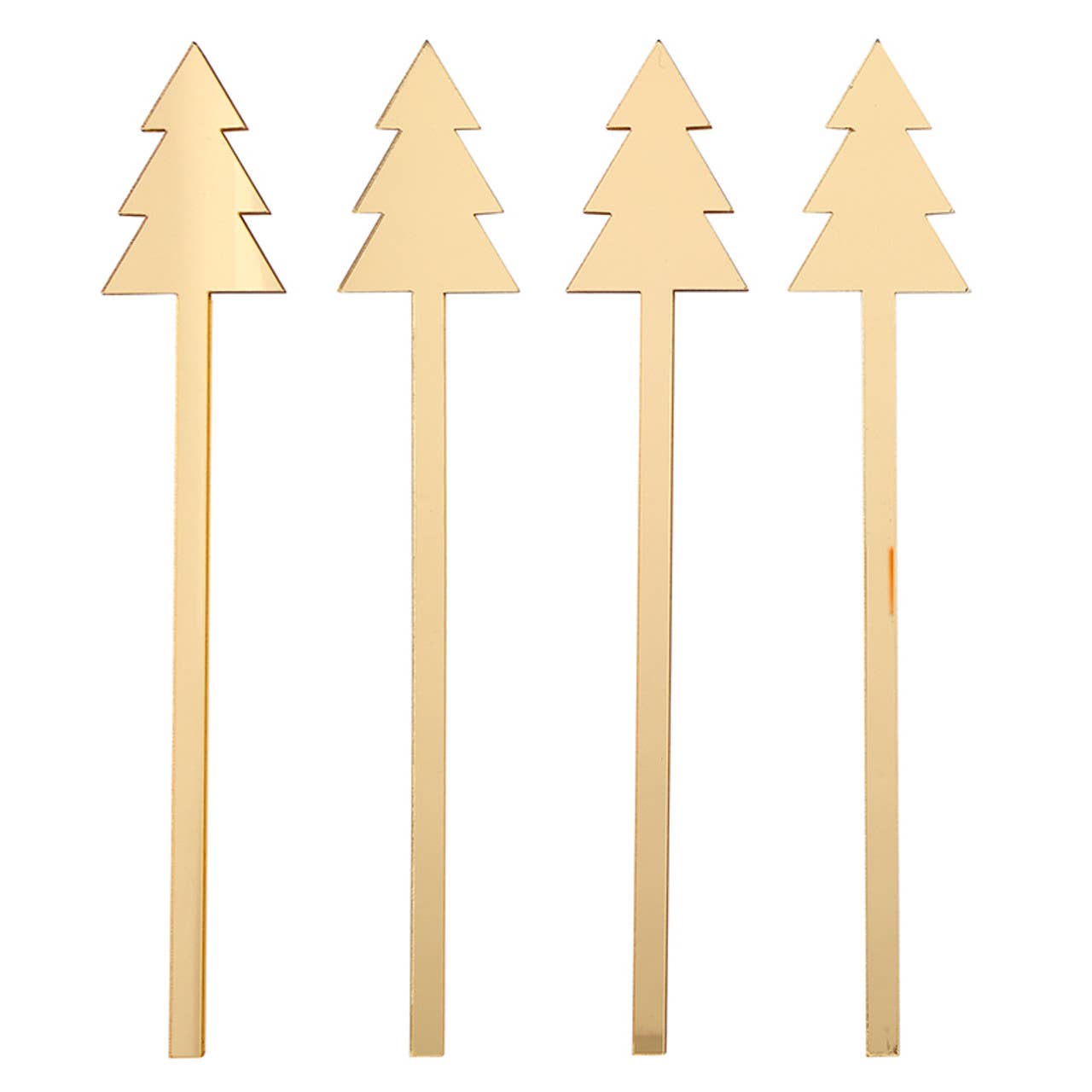 Mirrored Gold Tree Acrylic Stir Sticks, Set of 4