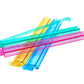 Colorful Mahjong pushers and rack set on a white background
