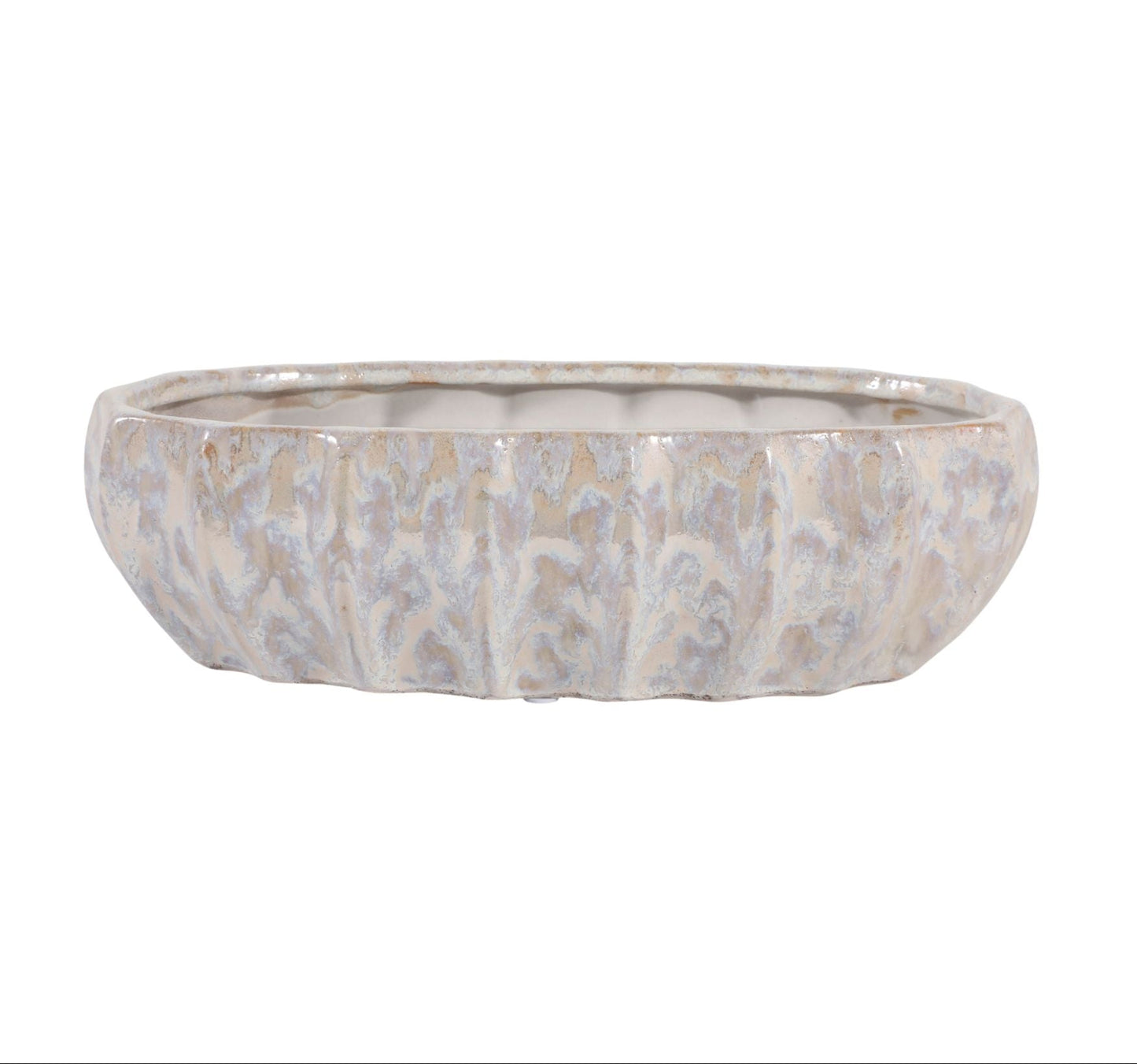 Decorative bowl with marbled pattern on a white background