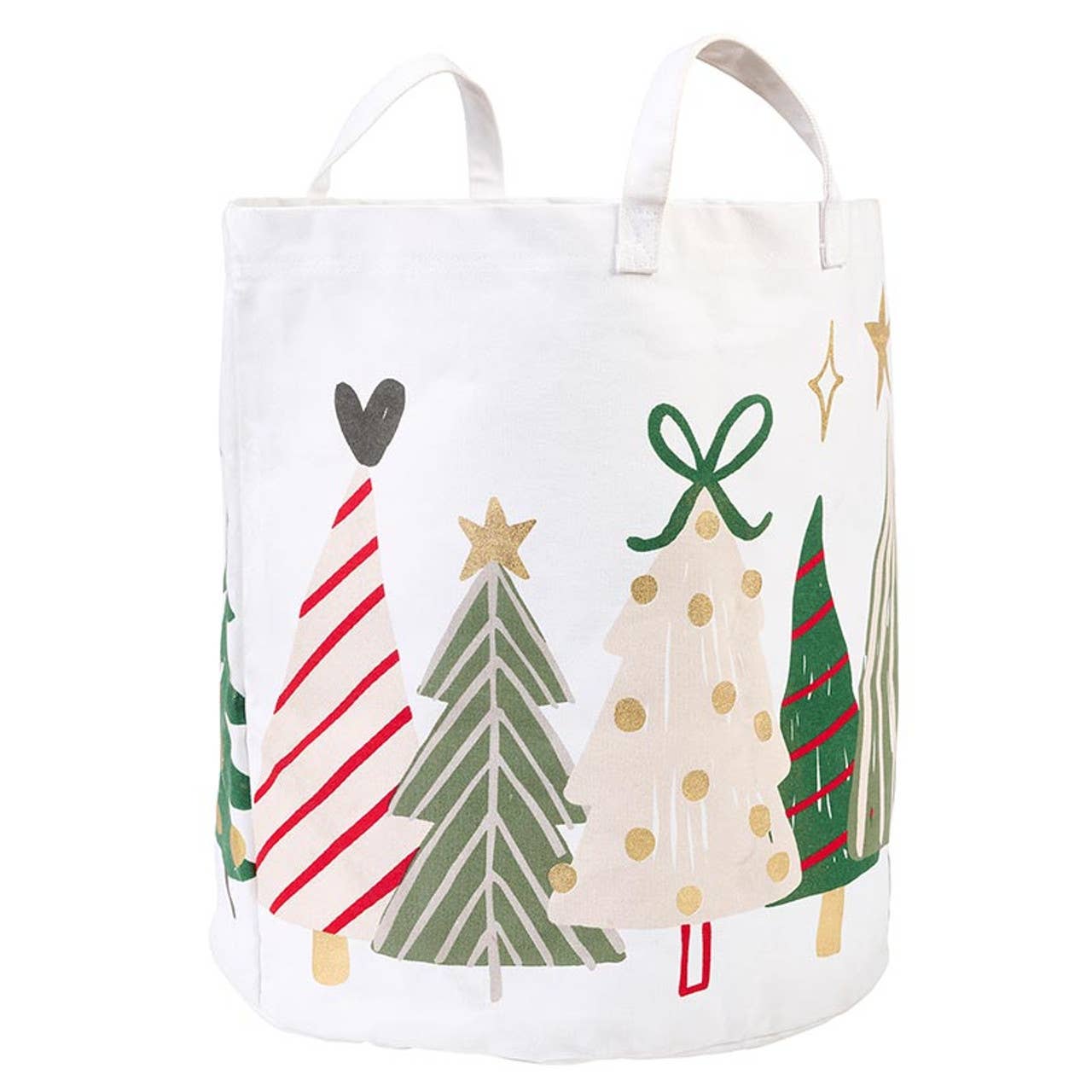 Large Canvas Storage Tote, Assorted Christmas Trees