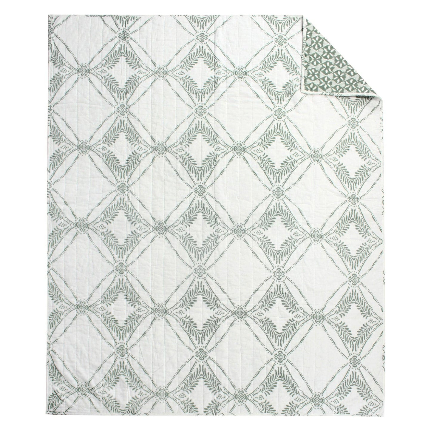 Kemala Quilted Throw Blanket, Sage