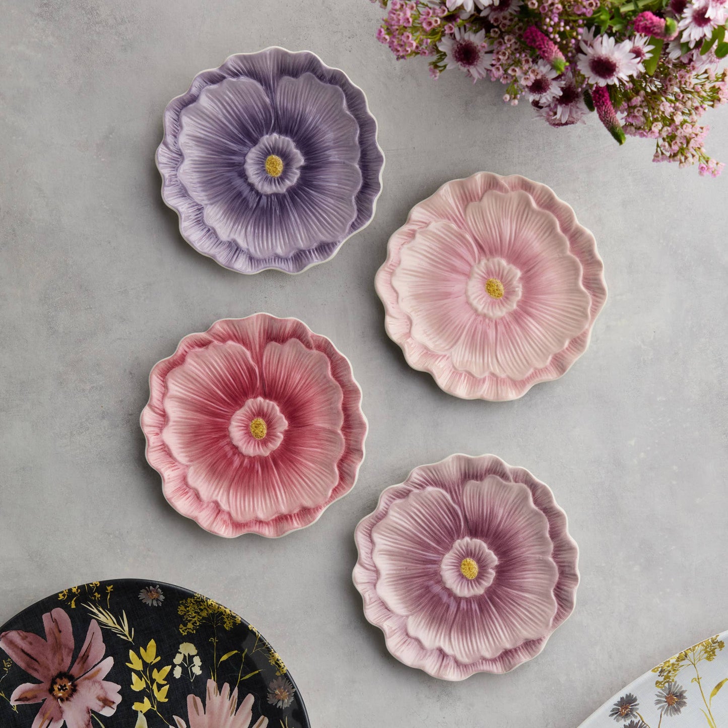 Wildflowers 3-D Floral Dessert Plate (Various Styles)
