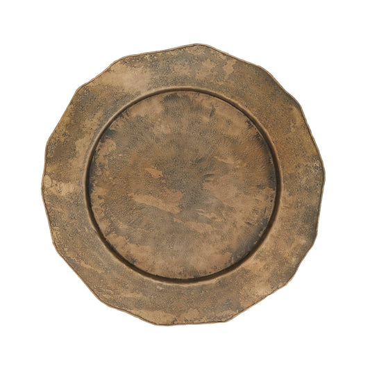 Gold Scallop Edge Hammered Charger