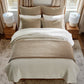 Taupe Queen Velvet Stitch Quilt Set