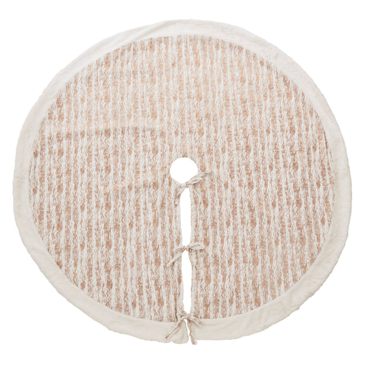 Gold Frost Foil Print Faux Fur Tree Skirt